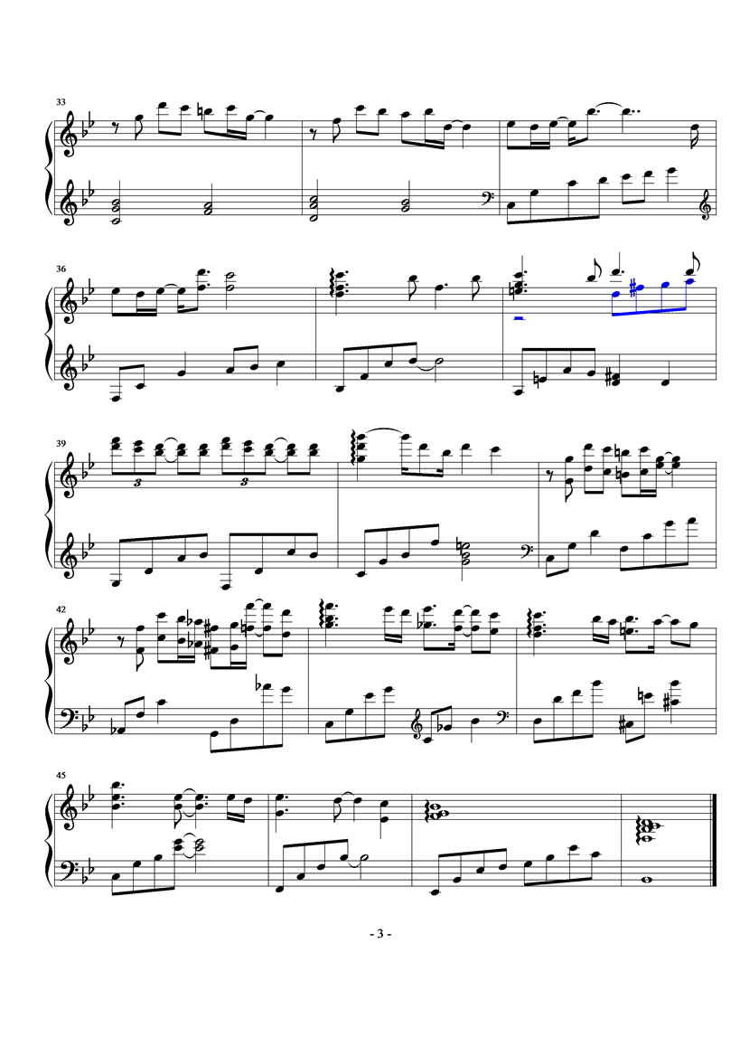 开始——冬恋插曲钢琴曲谱（图3）