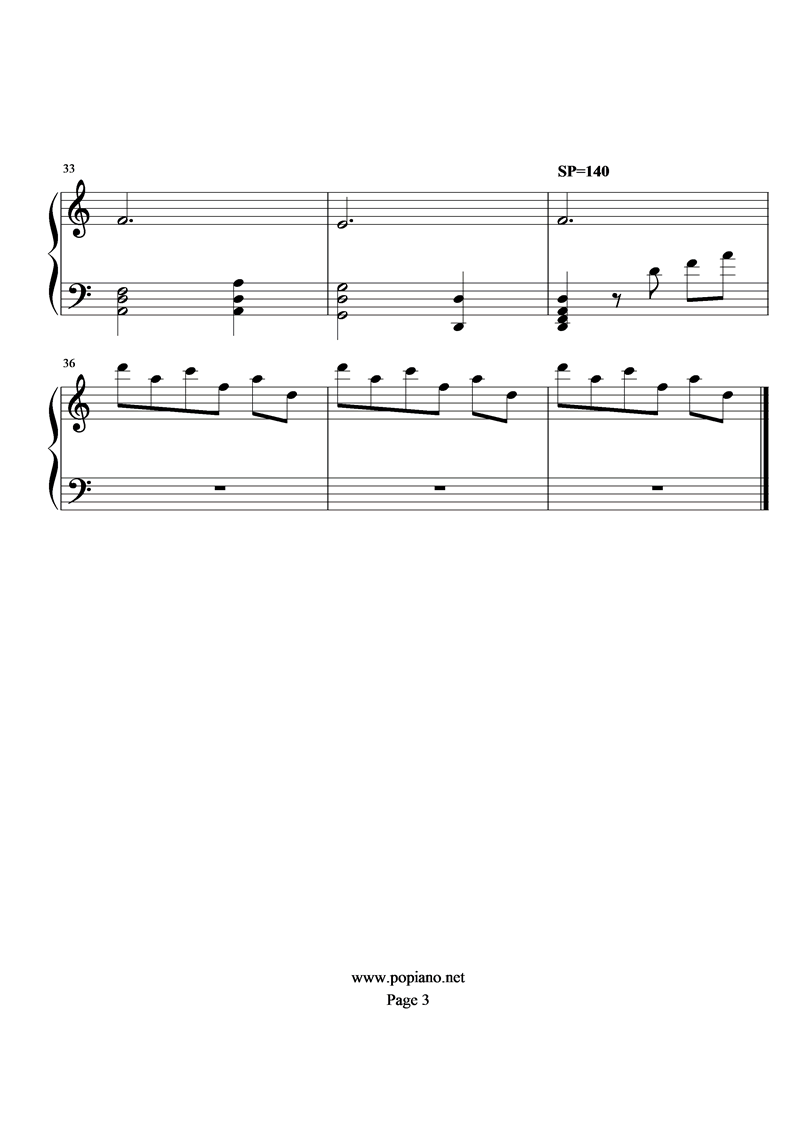 《圣斗士星矢》宙斯的主旋律钢琴曲谱（图3）