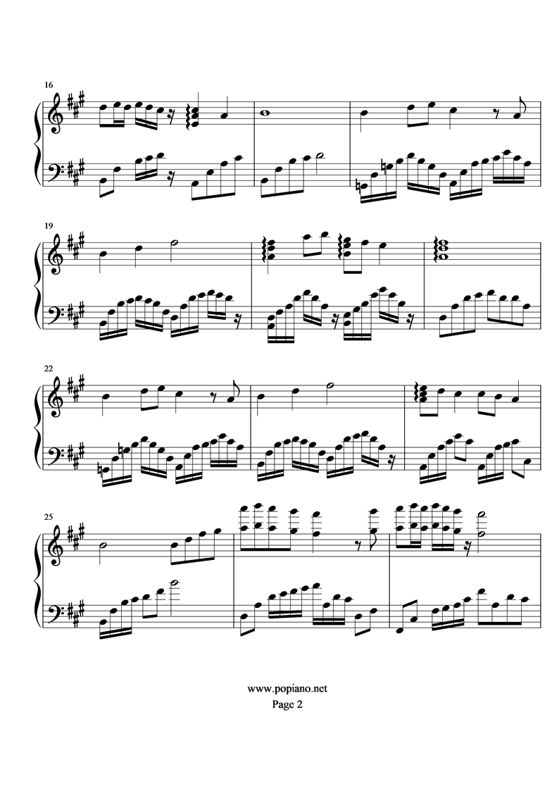 《圣斗士星矢》纱织的决意钢琴曲谱（图2）