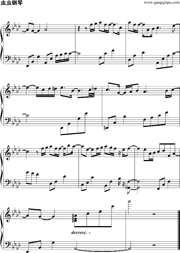 名侦探柯南插曲---小艾篇钢琴曲谱（图2）