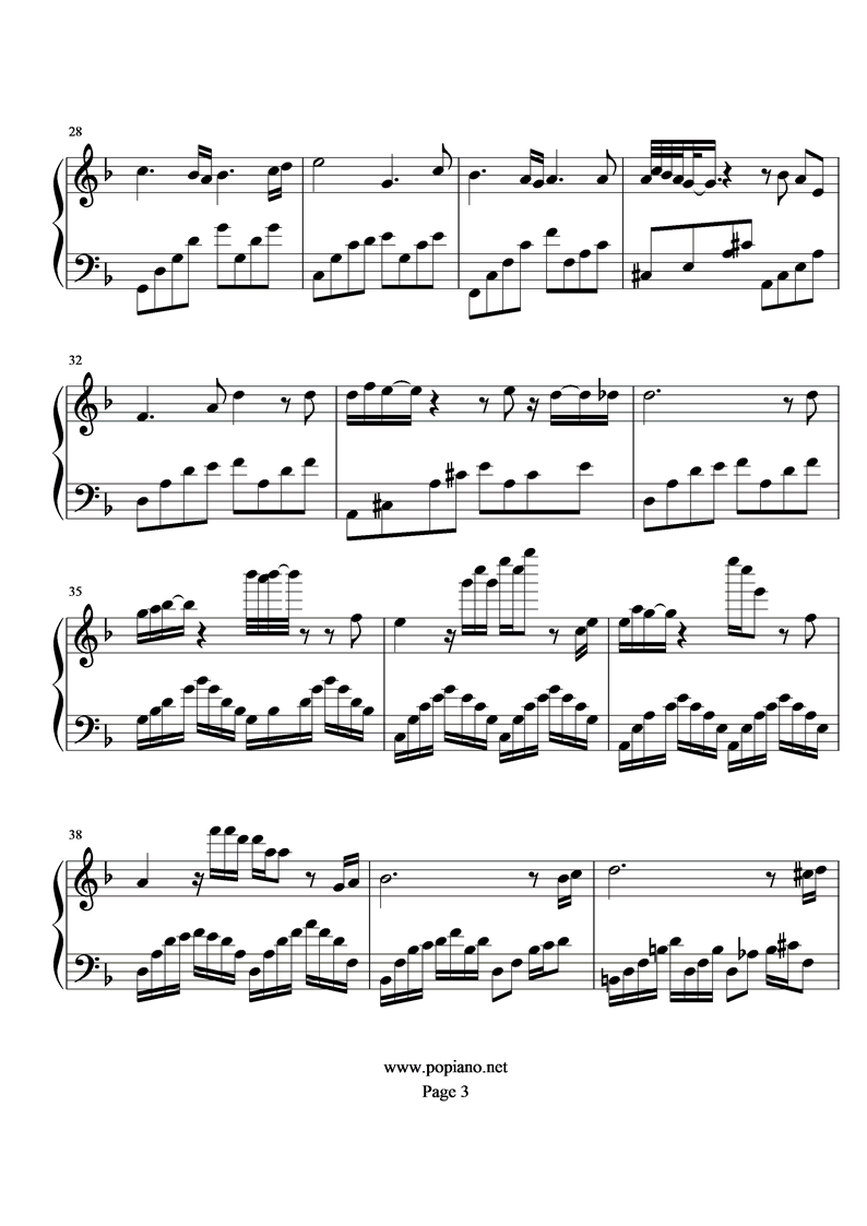 《圣斗士星矢》最终圣战之后钢琴曲谱（图3）