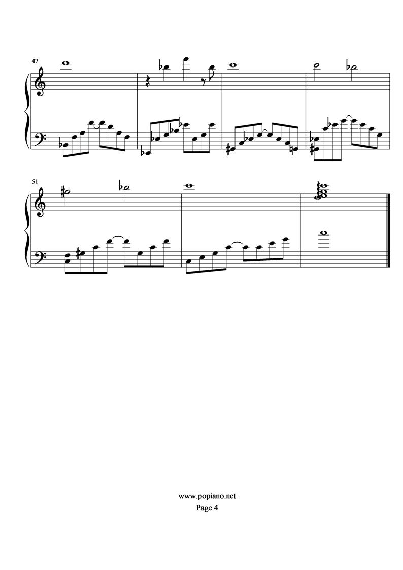 《圣斗士星矢》星子学园钢琴曲谱（图4）
