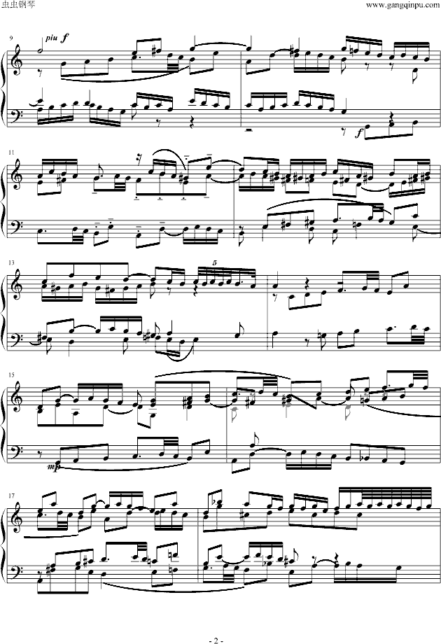 巴赫C大调赋格钢琴曲谱（图2）