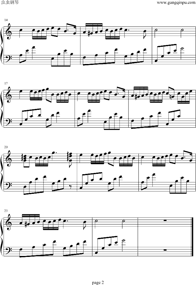 The Daydream Love is (C调简化版)钢琴曲谱（图2）
