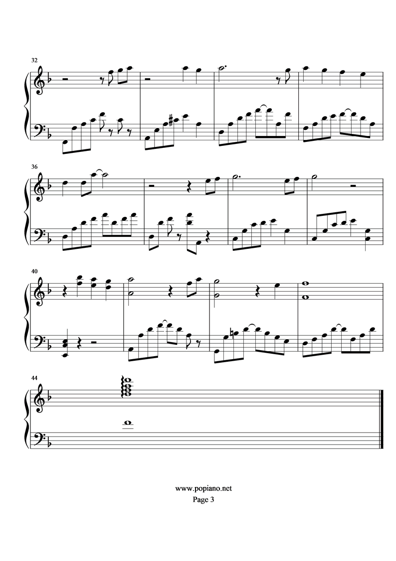 《圣斗士星矢》青铜幻想钢琴曲谱（图3）