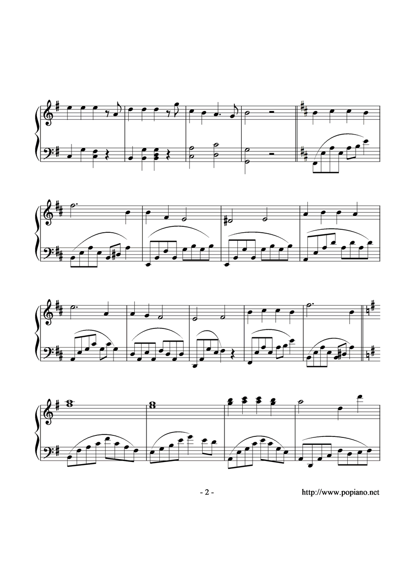 Utsukushiki Yuugure钢琴曲谱（图2）