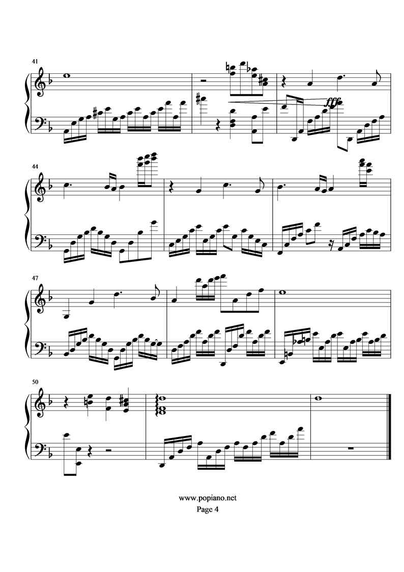 《圣斗士星矢》最终圣战之后钢琴曲谱（图4）