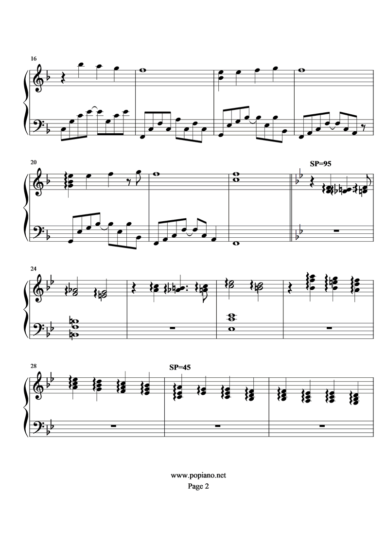 《圣斗士星矢》星子学园钢琴曲谱（图2）