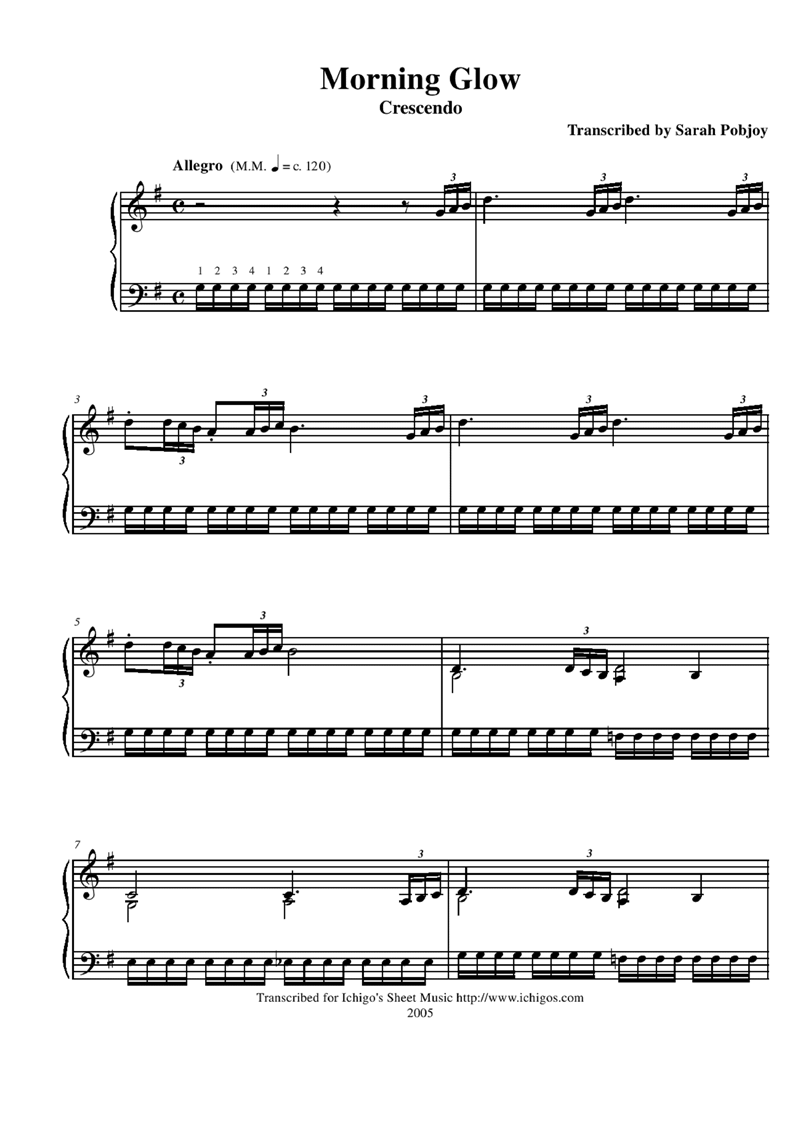 Morning Glow钢琴曲谱（图1）