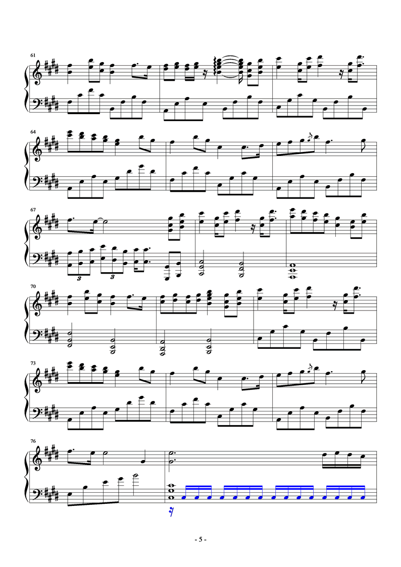 Vang Trang Khoc钢琴曲谱（图5）