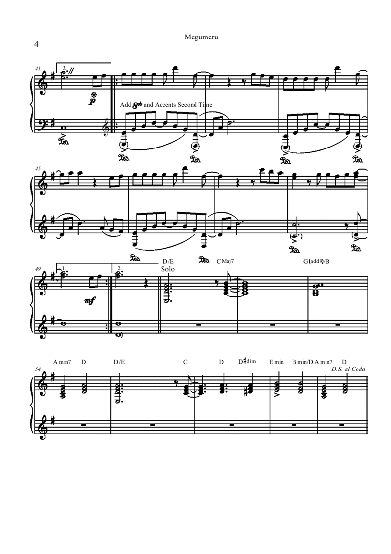 Megumeru (Meg Mell)钢琴曲谱（图4）