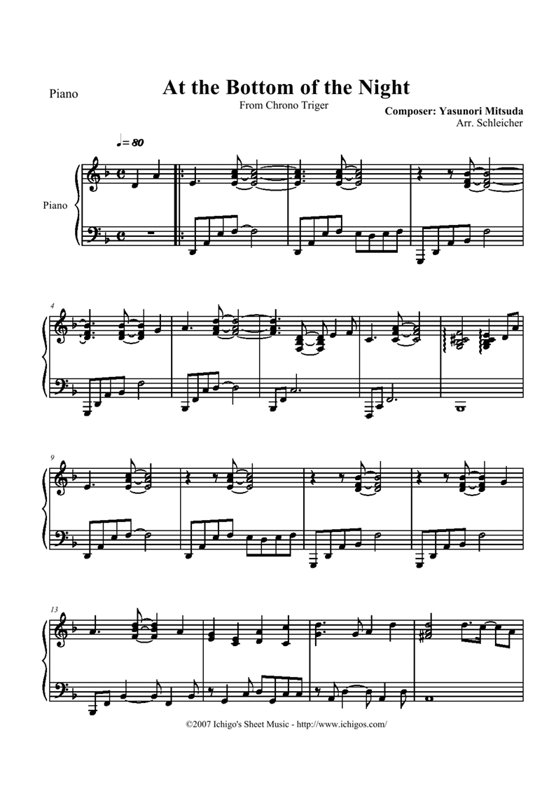At the Bottom of Night钢琴曲谱（图1）