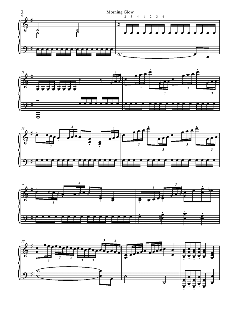 Morning Glow钢琴曲谱（图2）
