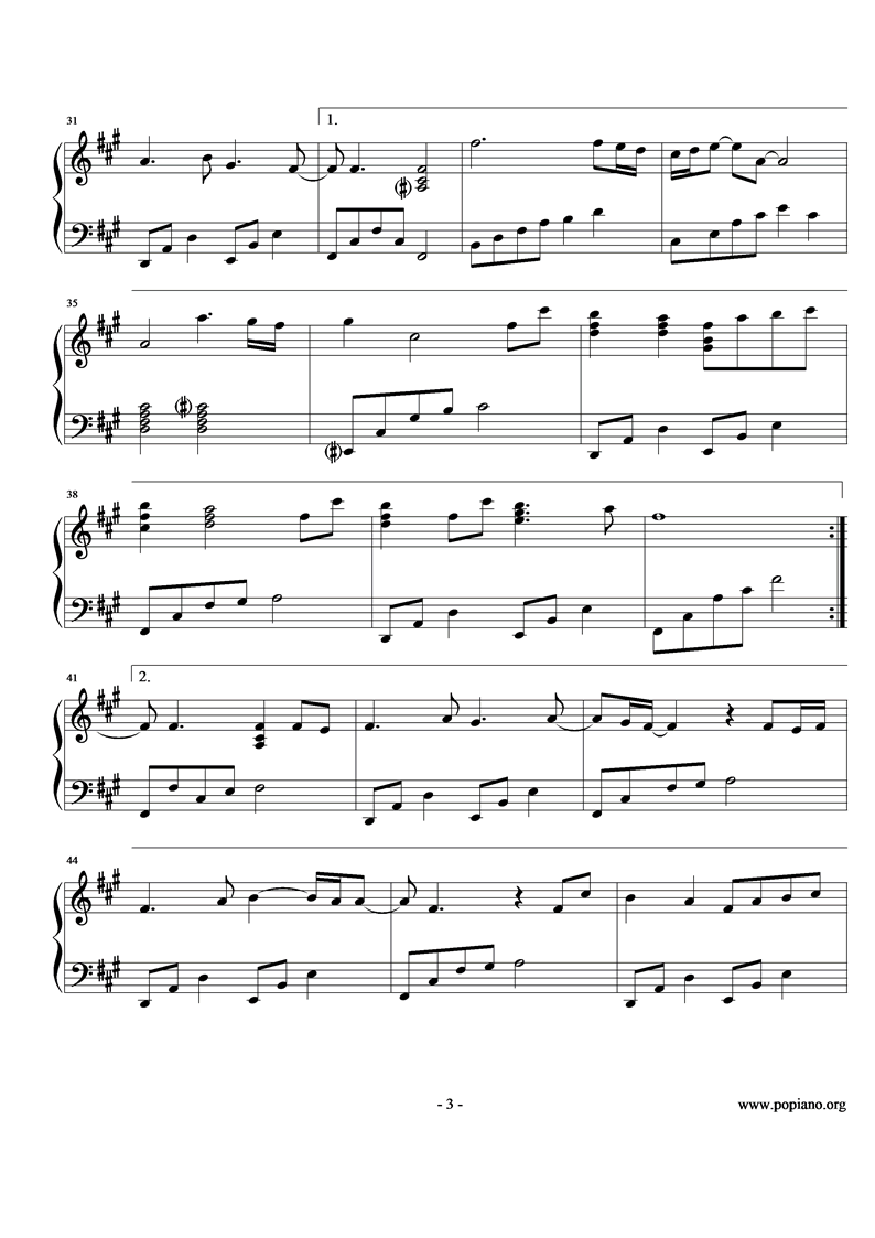 因缘钢琴曲谱（图3）