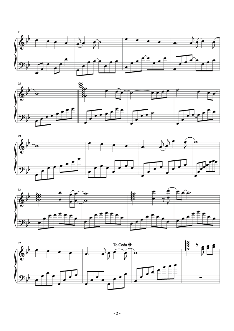甜蜜约定钢琴曲谱（图2）