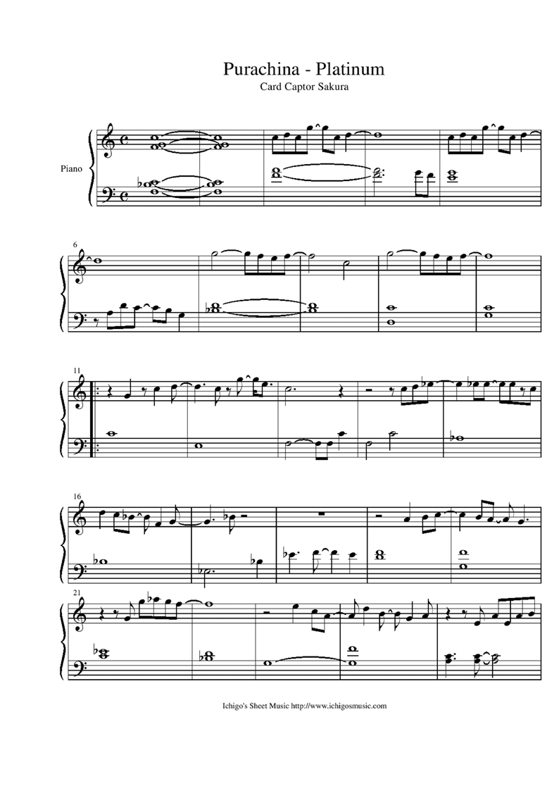 Purachina - Platinum钢琴曲谱（图1）