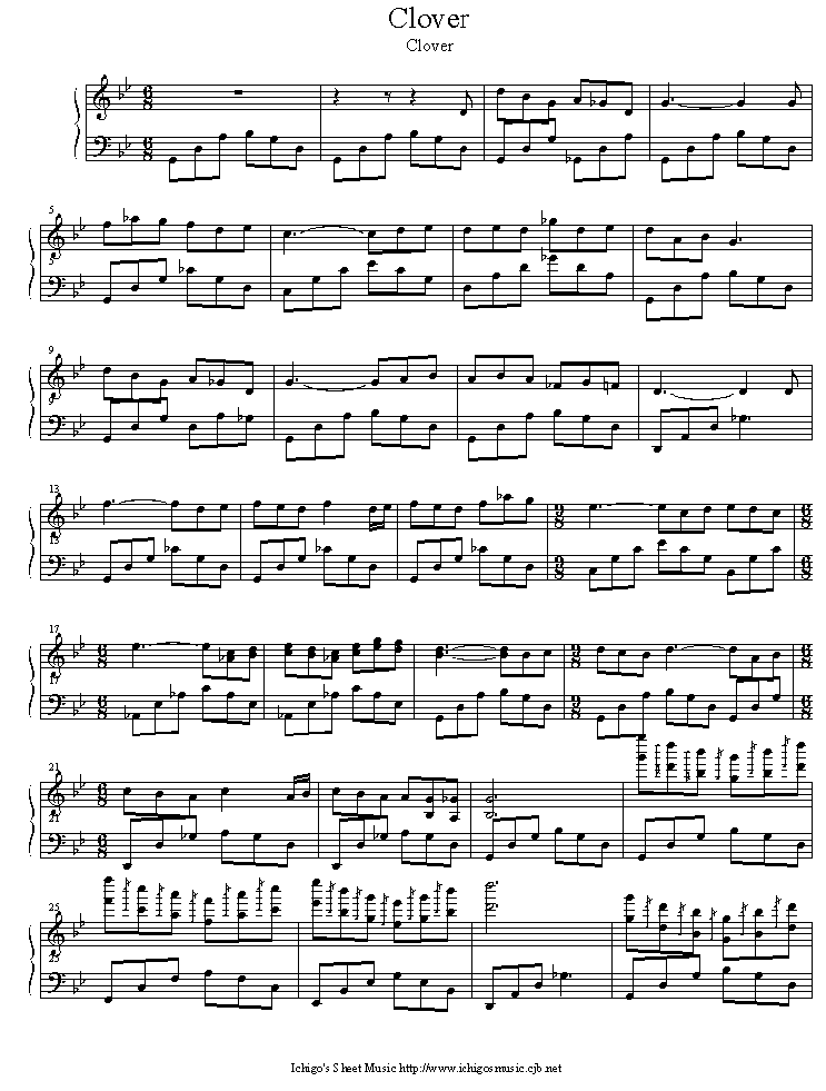 clover钢琴曲谱（图1）