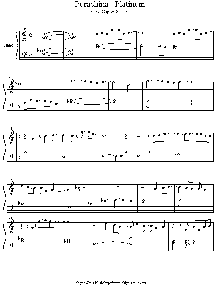 purachina钢琴曲谱（图1）