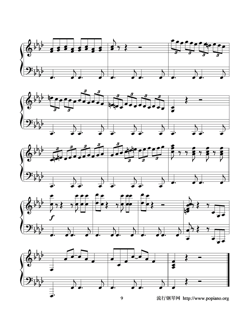 感伤的混成曲钢琴曲谱（图9）