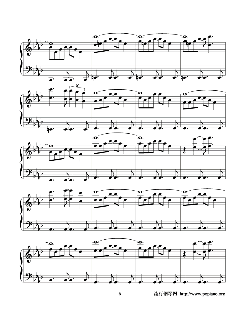 感伤的混成曲钢琴曲谱（图6）