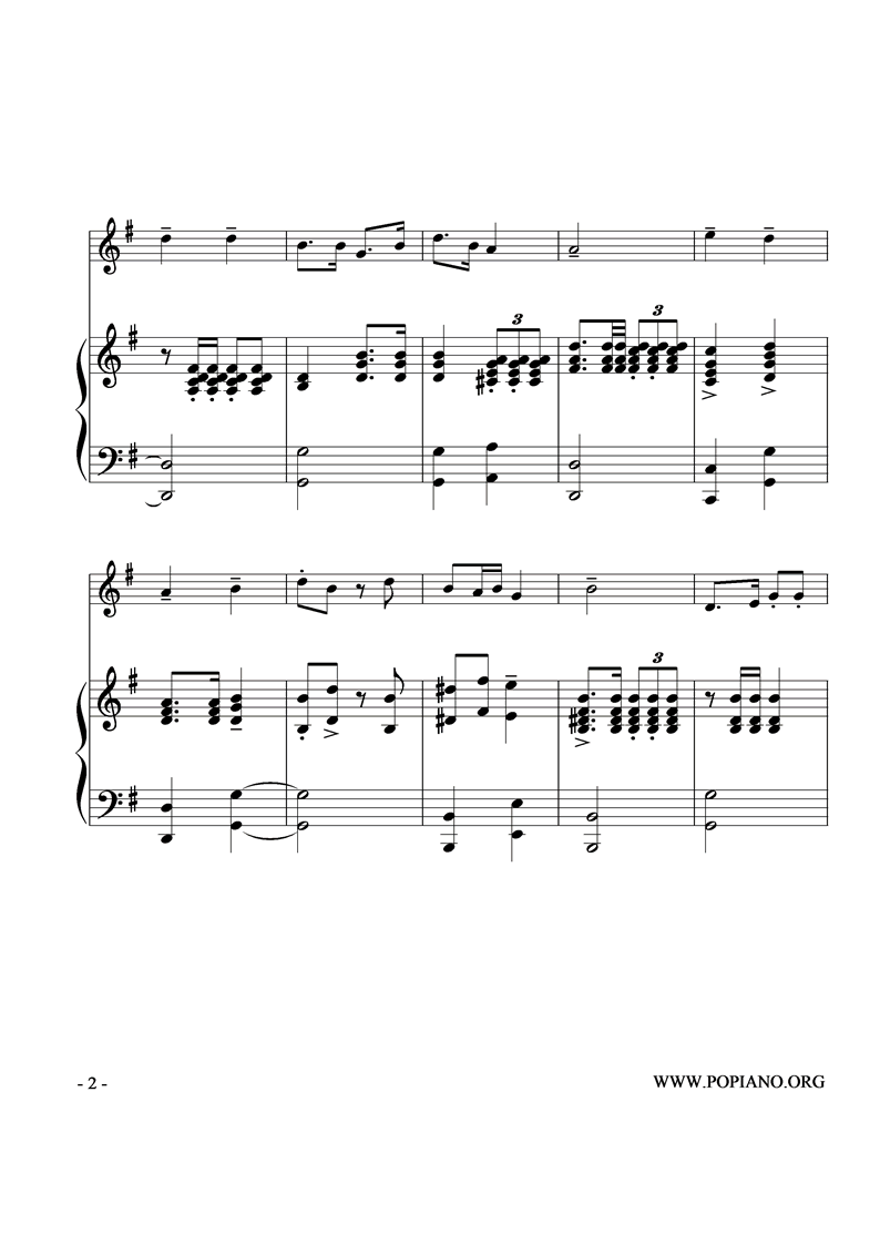 中华人民共和国国歌钢琴曲谱（图2）