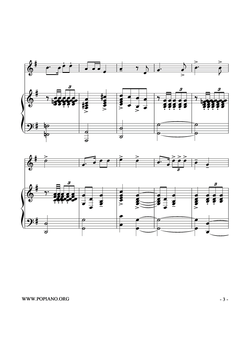 中华人民共和国国歌钢琴曲谱（图3）