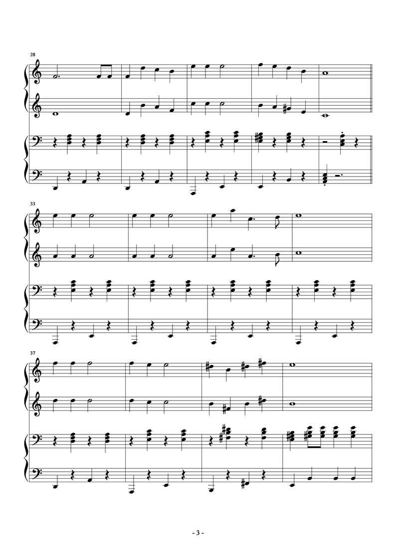 圣诞歌钢琴曲谱（图3）