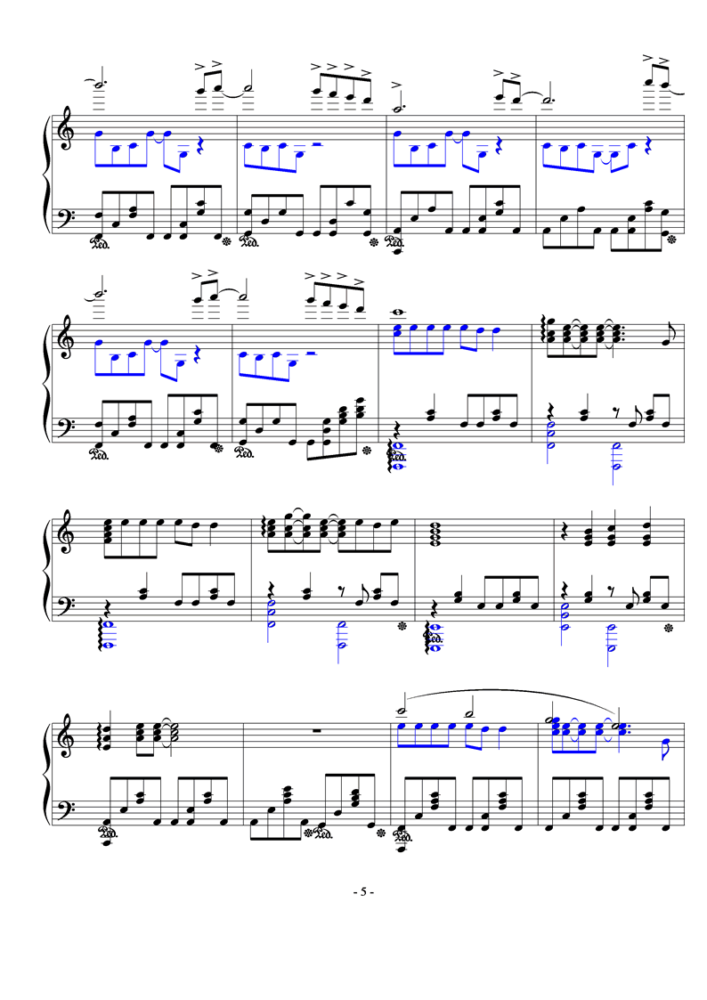 绯色之空钢琴曲谱（图5）