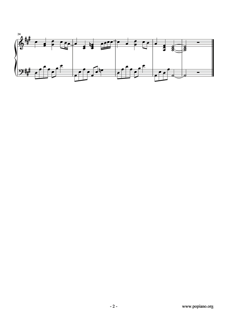 Yawarakana Jikan钢琴曲谱（图2）