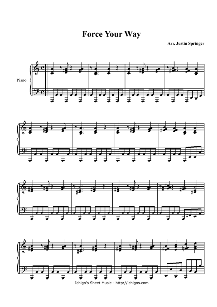 Force Your Way钢琴曲谱（图1）