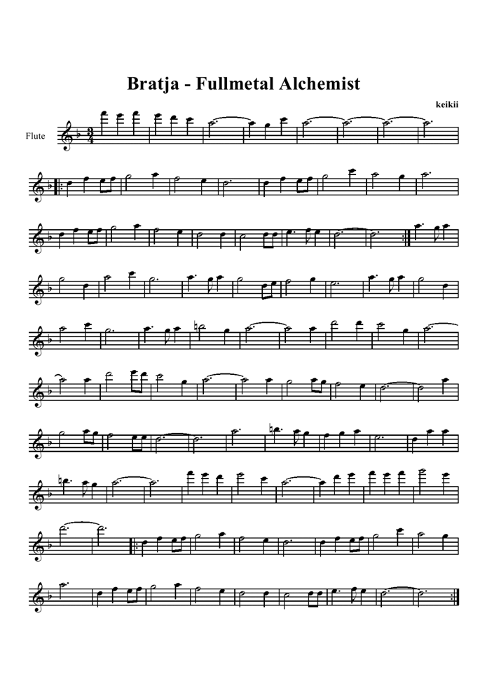 Bratja钢琴曲谱（图1）