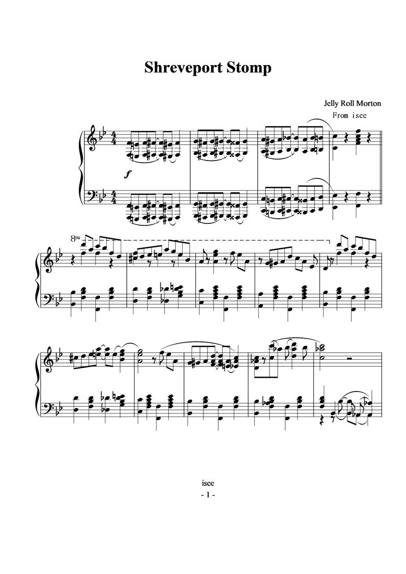 Shreveport Stomp钢琴曲谱（图1）