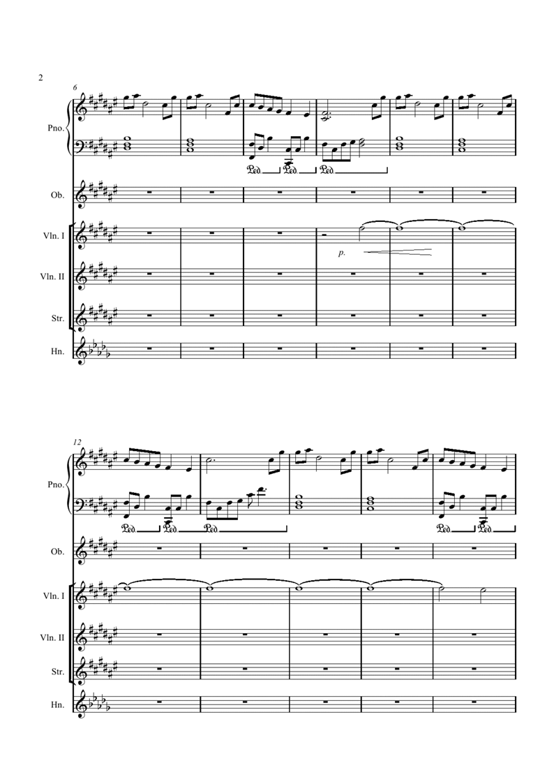 Sora ni Hikaru钢琴曲谱（图2）
