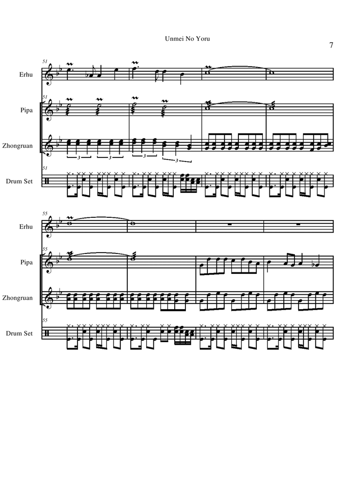 Unmei No Yoru钢琴曲谱（图7）