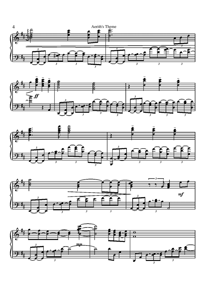 Aerith is Theme Piano Version钢琴曲谱（图4）