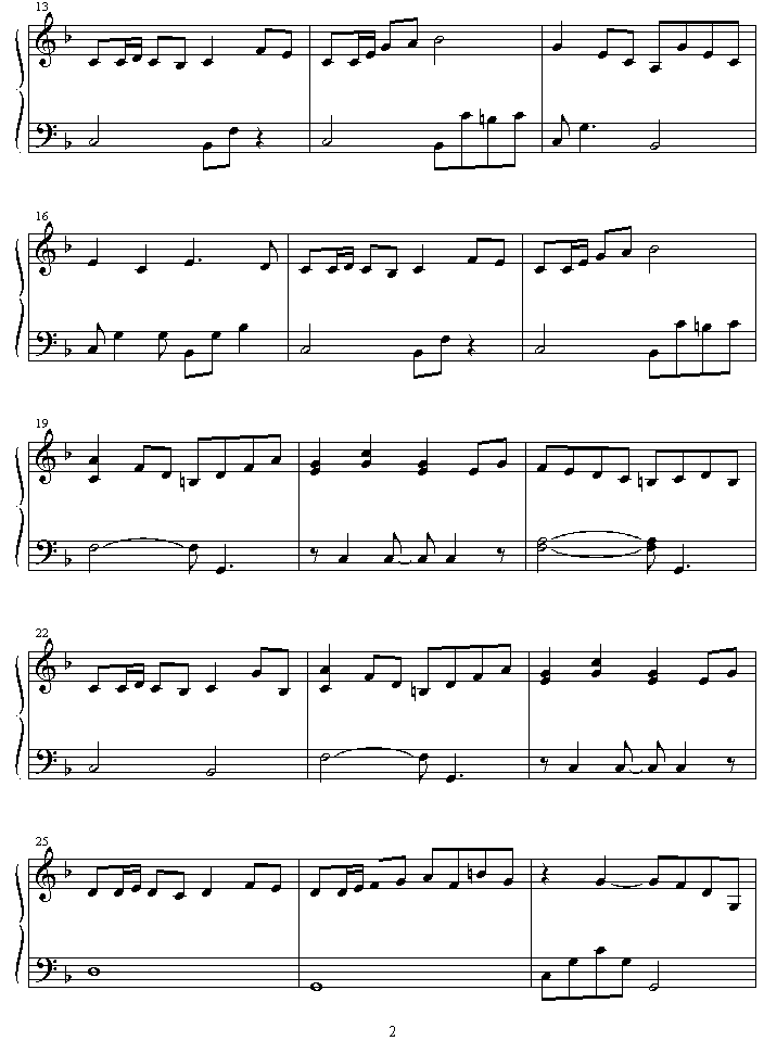 aloha_de_chocobo钢琴曲谱（图2）