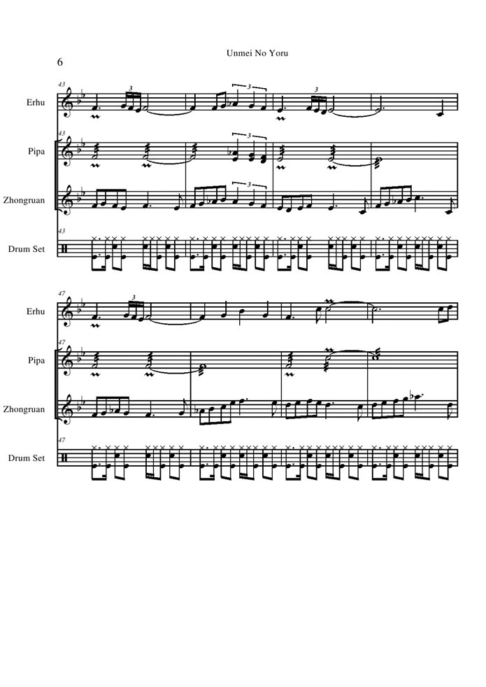 Unmei No Yoru钢琴曲谱（图6）
