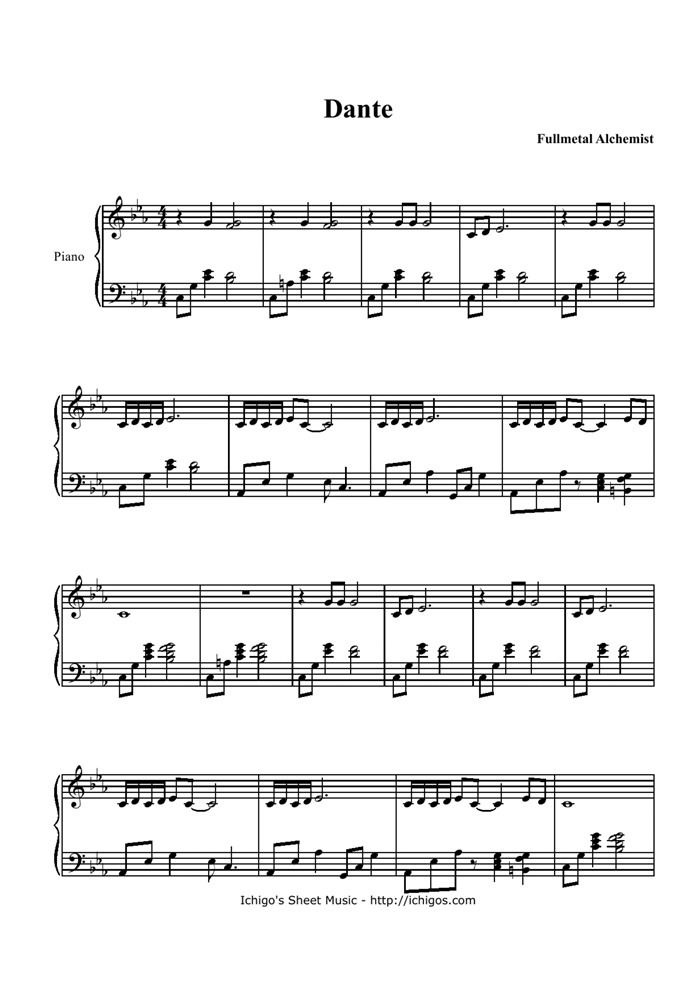 Dante钢琴曲谱（图1）