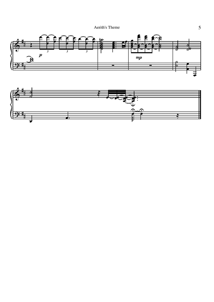 Aerith is Theme Piano Version钢琴曲谱（图5）