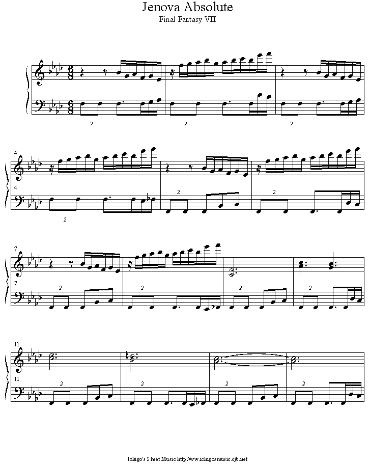 jenova_absolute钢琴曲谱（图1）
