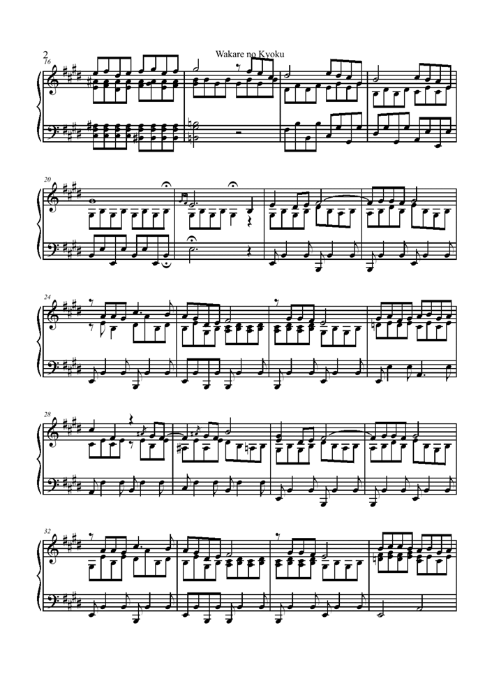 Wakare on Kyoku钢琴曲谱（图2）