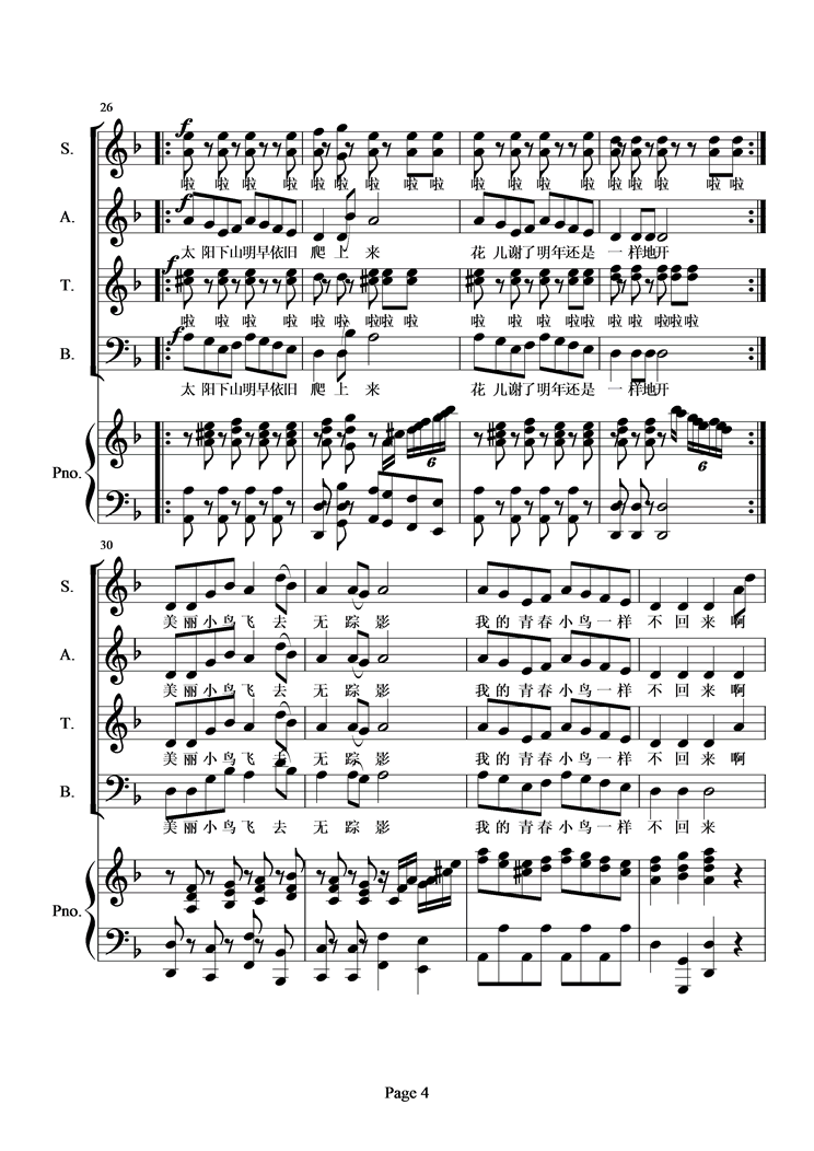 青春舞曲(总谱)钢琴曲谱（图4）