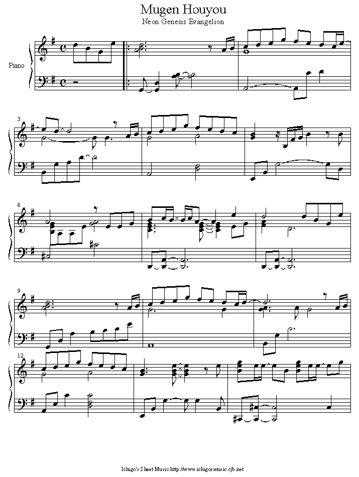 mugen_houyou钢琴曲谱（图1）