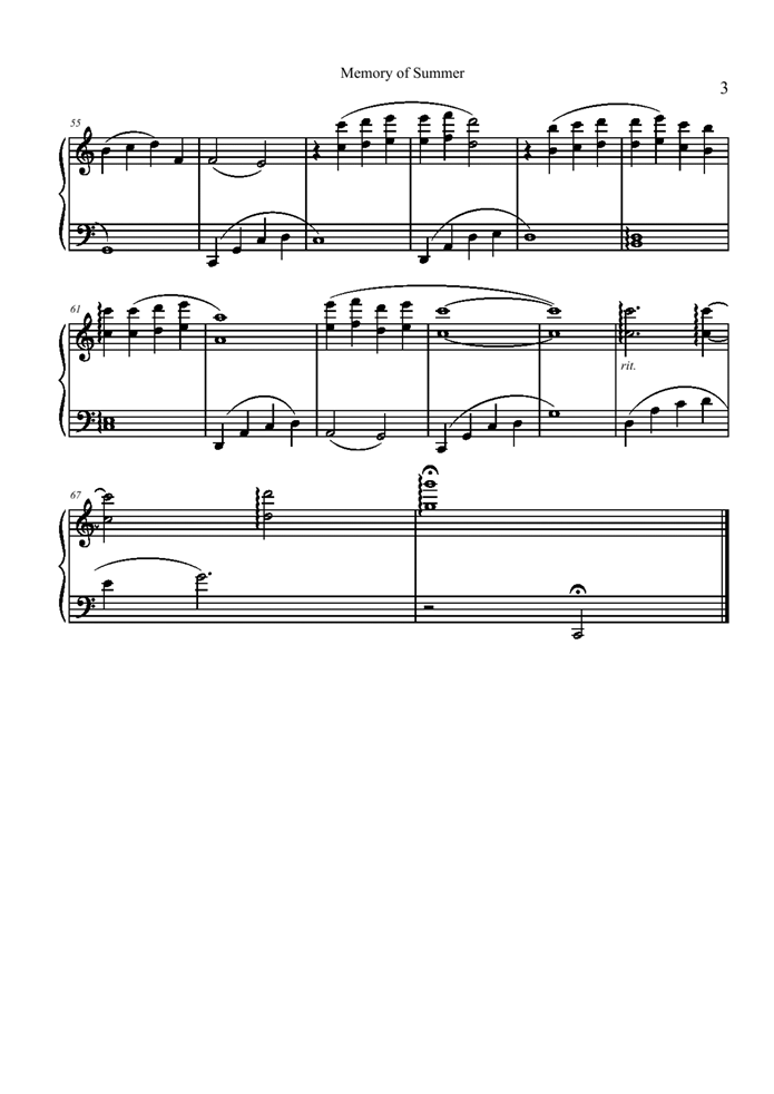 Memory of Summer钢琴曲谱（图3）