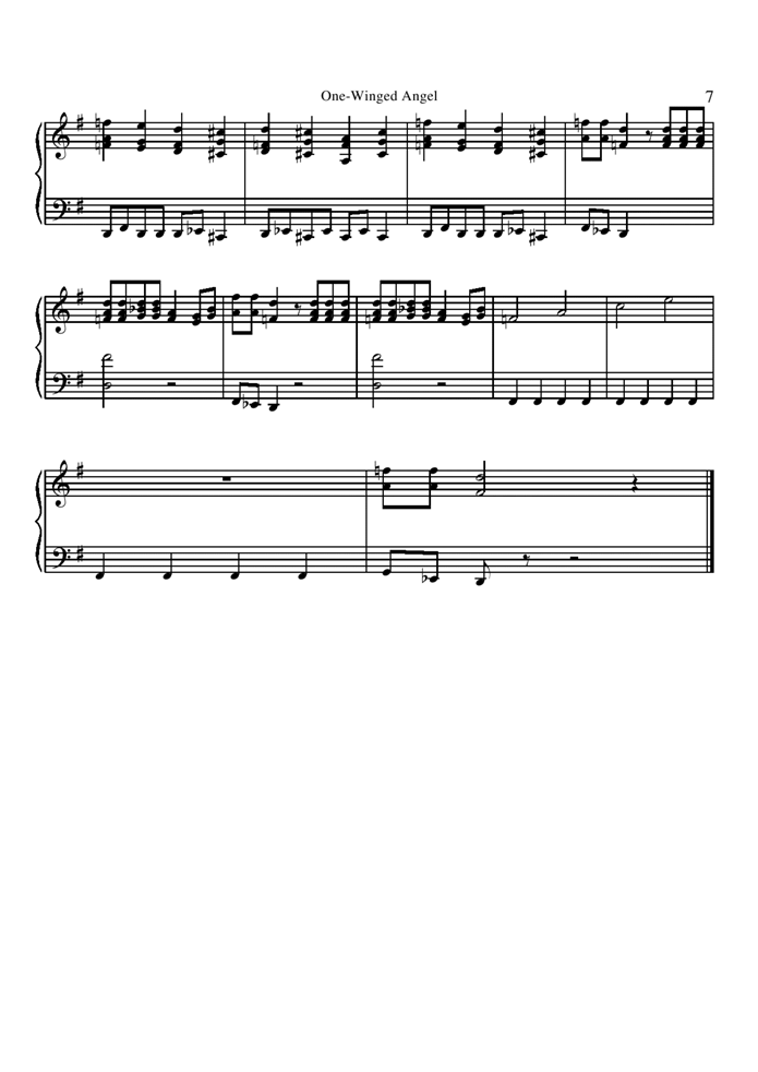 One-Winged Angel钢琴曲谱（图7）