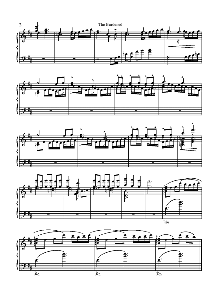 The Burdened钢琴曲谱（图2）