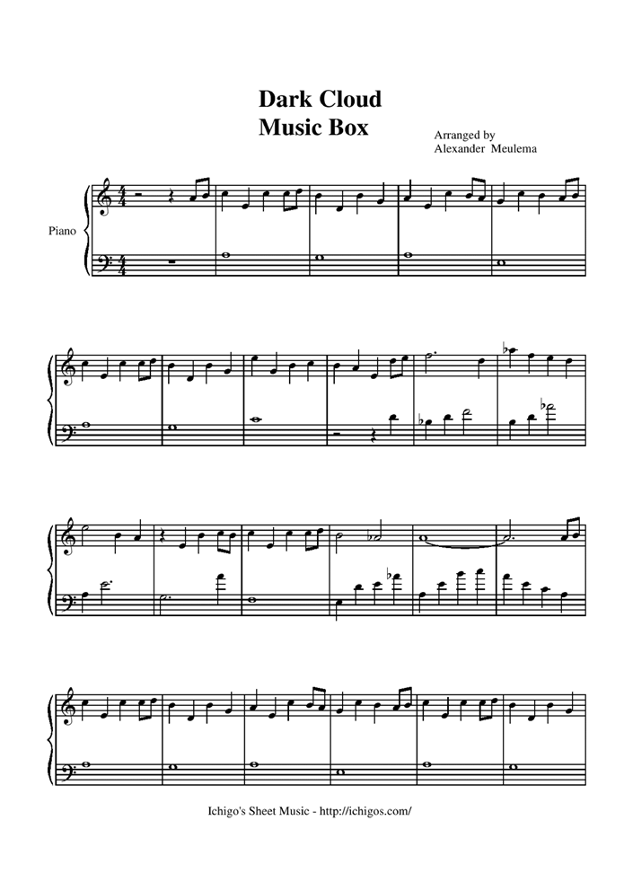 Music box钢琴曲谱（图1）