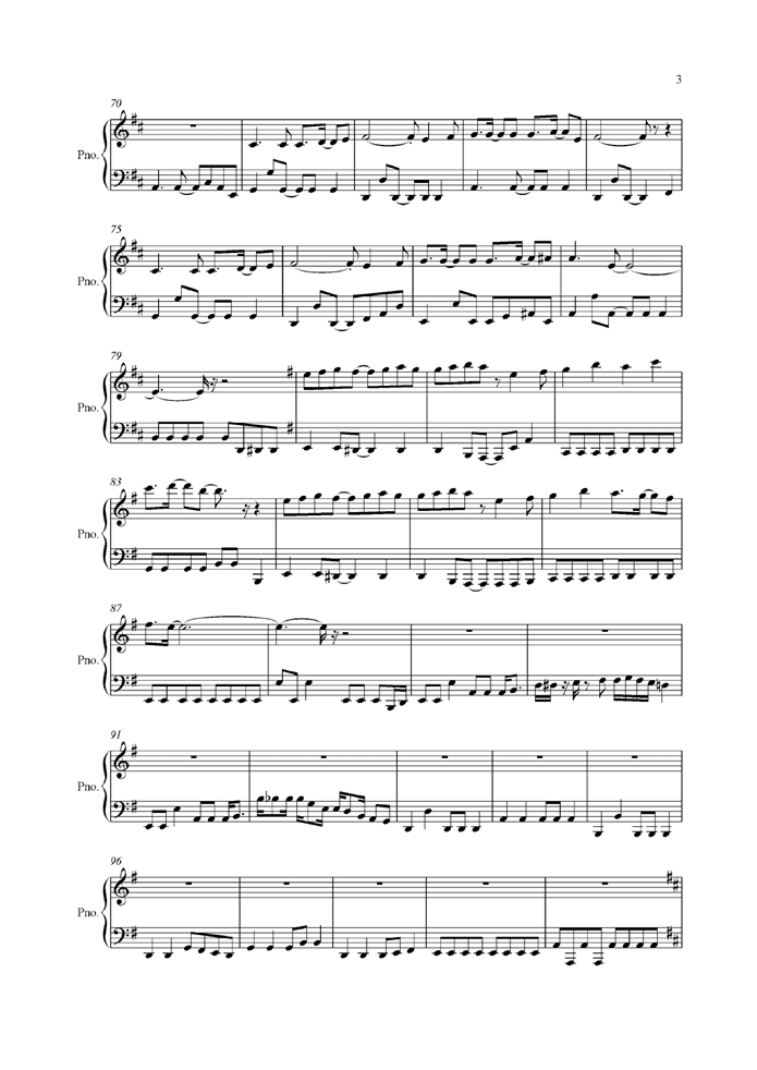 Negaigoto Hitotsu Dake钢琴曲谱（图3）