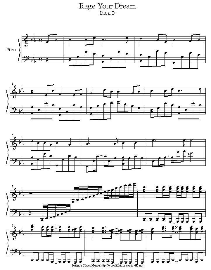 rage_your_dream钢琴曲谱（图1）