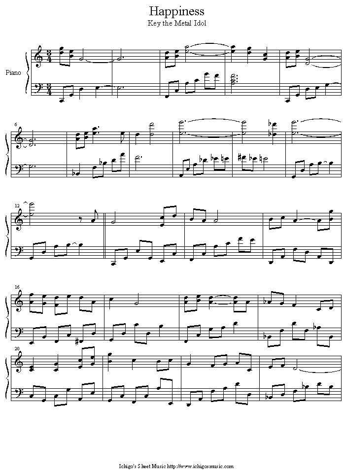 happiness钢琴曲谱（图1）